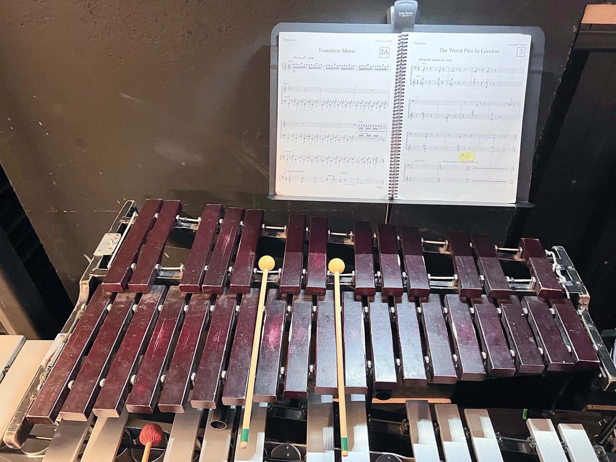 Quinton Perry and Henry Rice's setup for Sweeney Todd at Richland High School, in Richland, Washington.