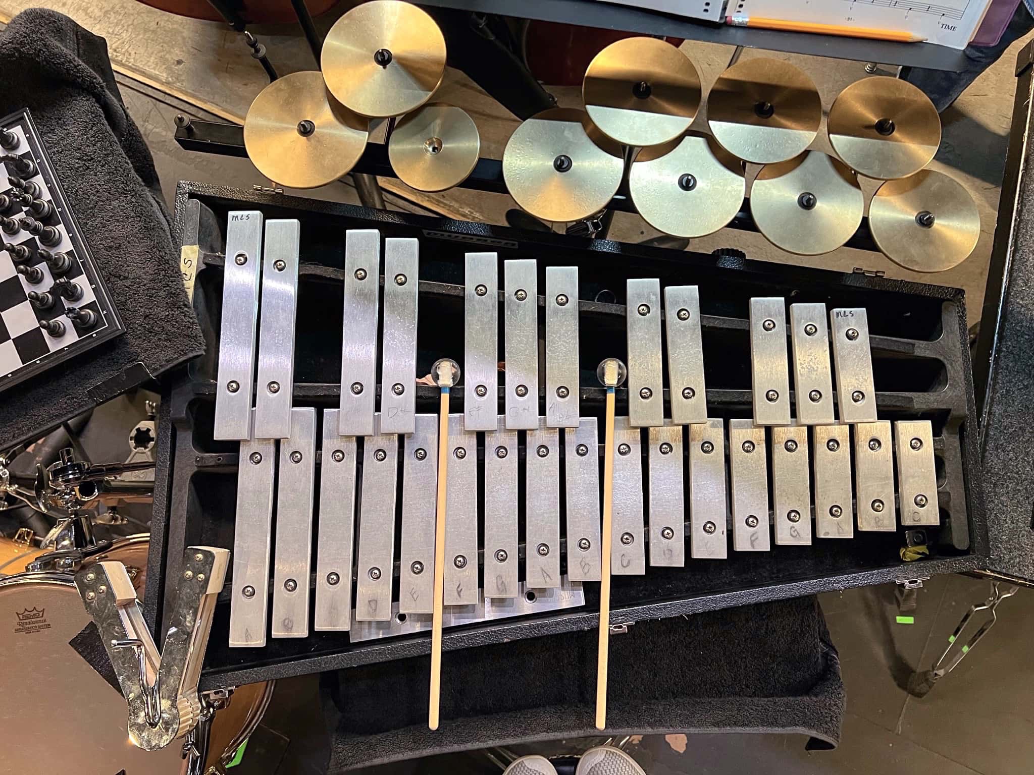 Quinton Perry and Henry Rice's setup for Sweeney Todd at Richland High School, in Richland, Washington.