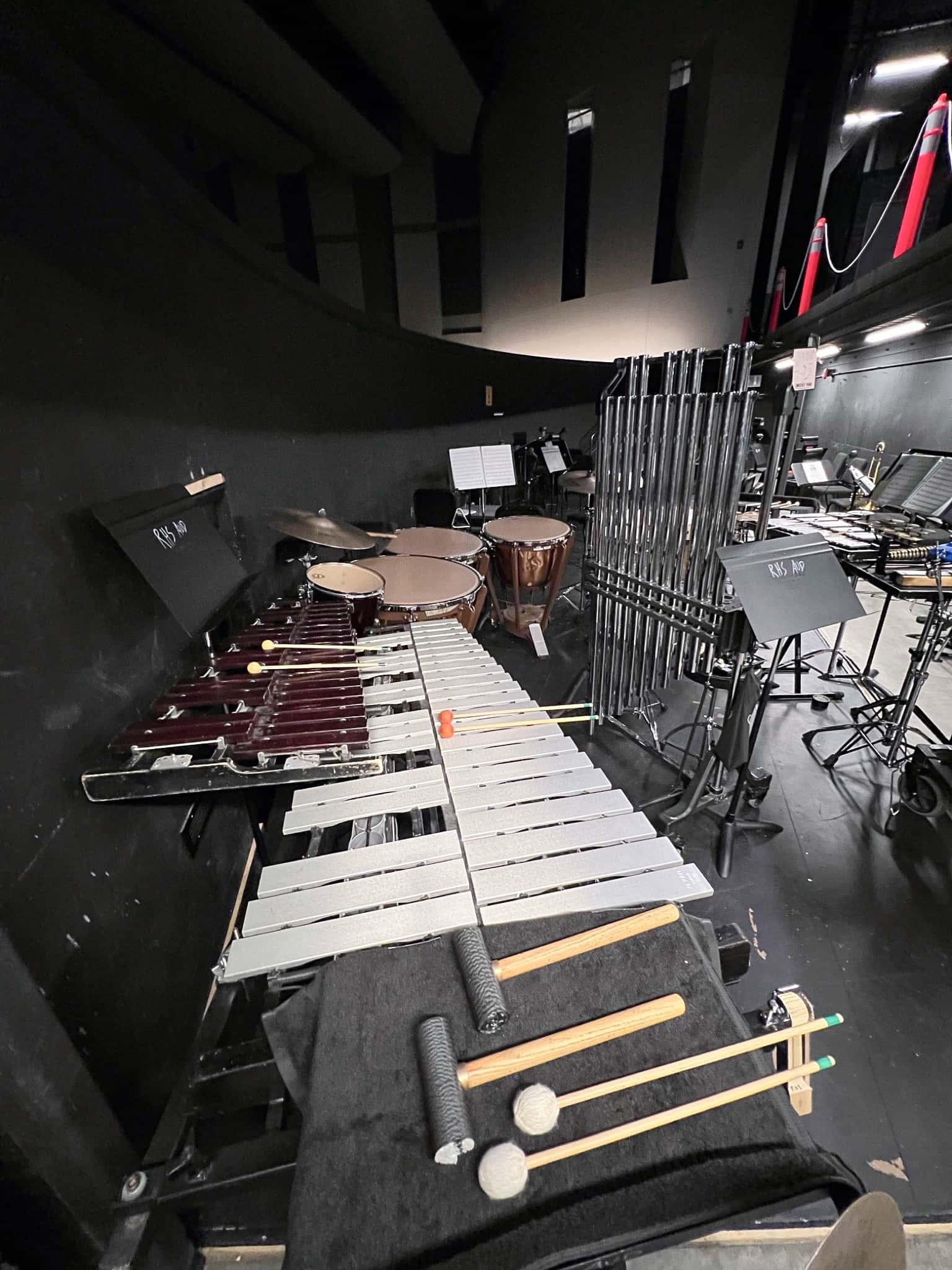 Quinton Perry and Henry Rice's setup for Sweeney Todd at Richland High School, in Richland, Washington.