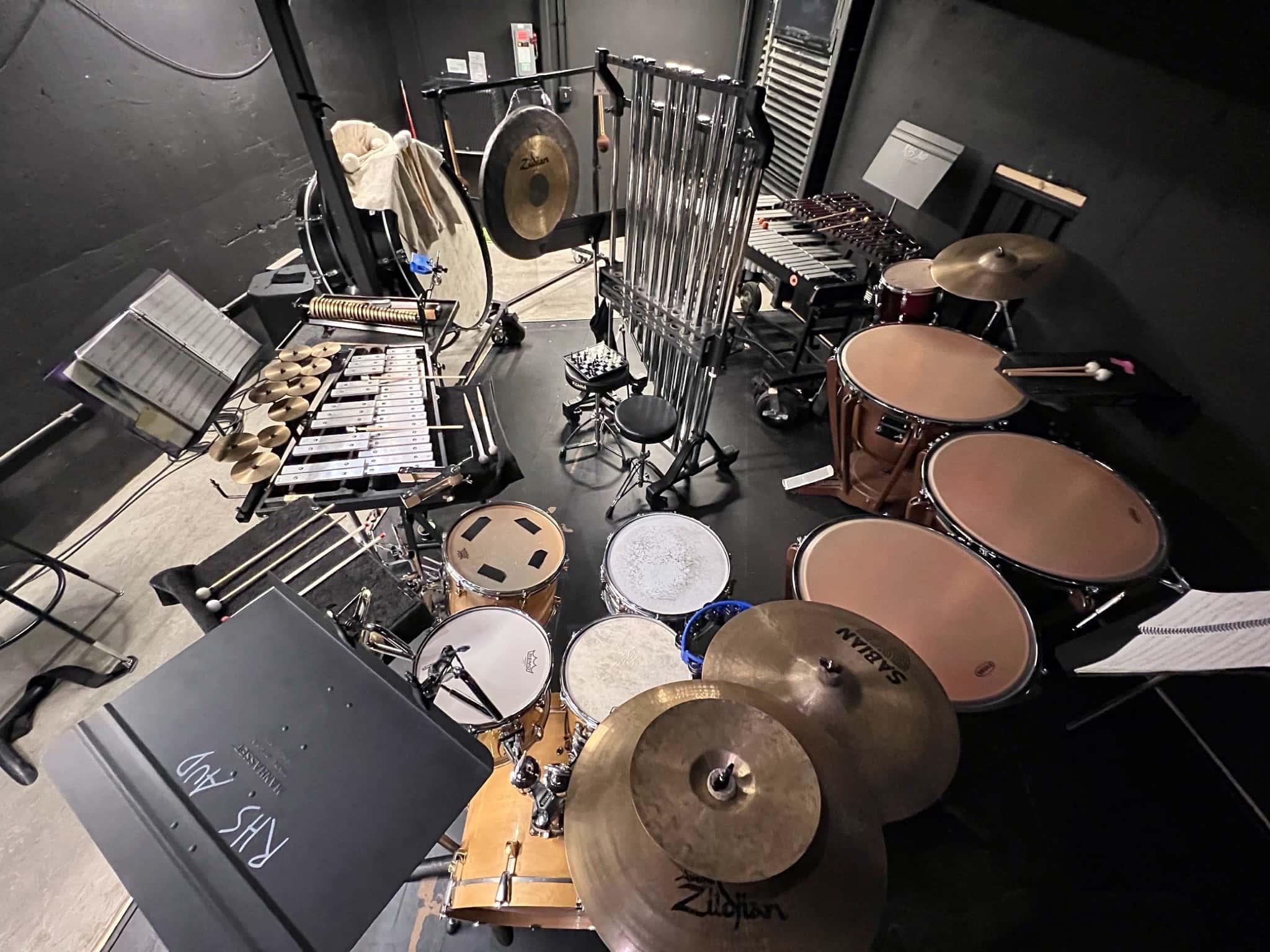 Quinton Perry and Henry Rice's setup for Sweeney Todd at Richland High School, in Richland, Washington.