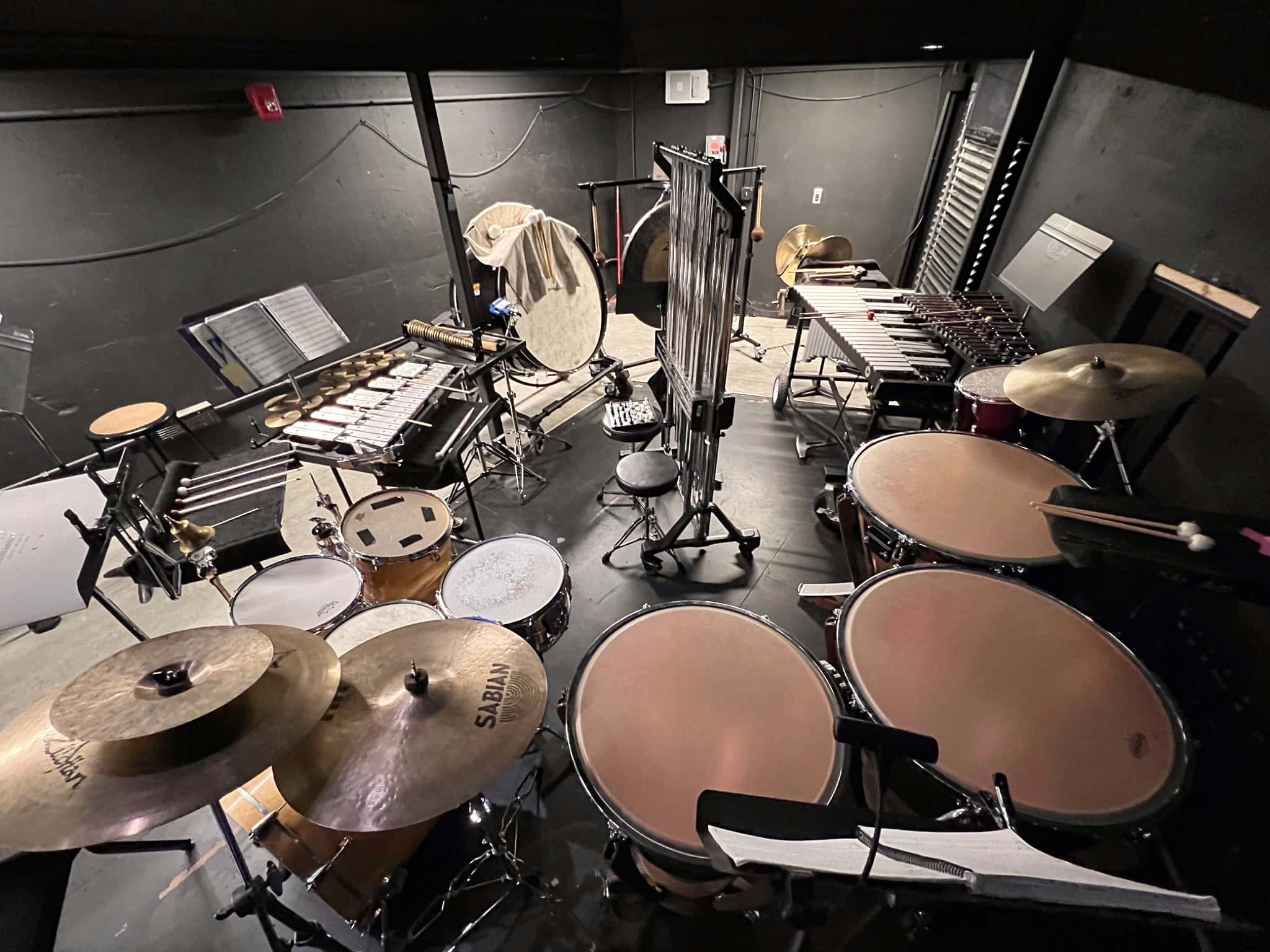 Quinton Perry and Henry Rice's setup for Sweeney Todd at Richland High School, in Richland, Washington.