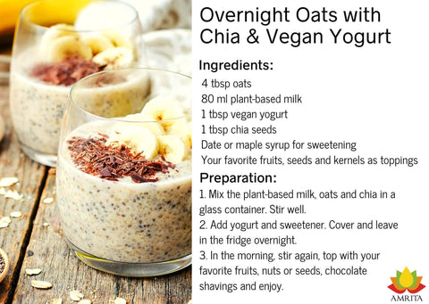 chia overnight oats vegan yogurt