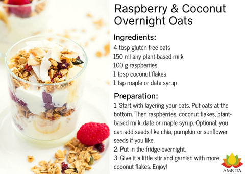 overnight oats raspberry and coconut flakes recipe
