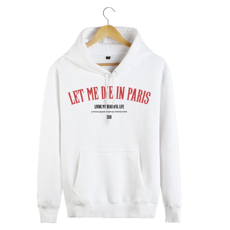 paris white hoodie