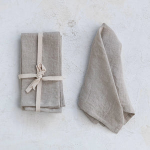 18" Square Stonewashed Linen Napkins / Set of 4 - Copper Creek Garden Center