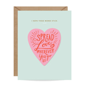 Sticker Card - Spread Love - Copper Creek Garden Center