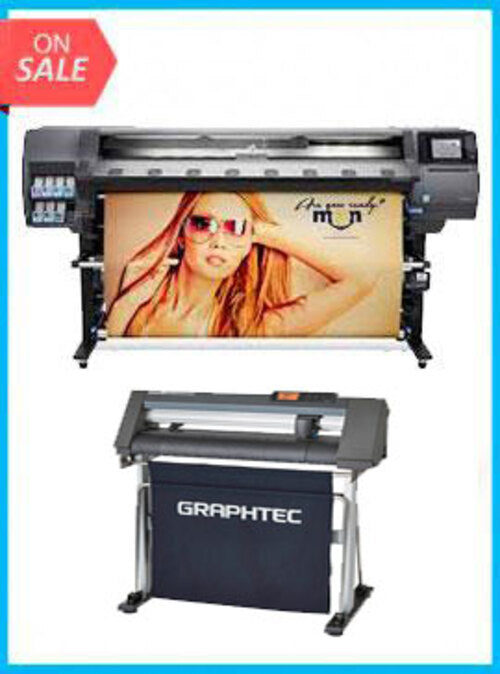 BUNDLE - HP Latex 360 64" Printer - Refurbished (90 Days, 1, 2, 3 or 4 Years Warranty) + Graphtec Cutter CE7000-120 48" - New