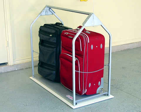 attic lift with suitcases