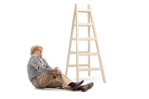 Fallen senior from a ladder, install safety rails in the home
