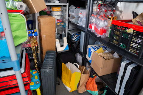 cluttered storage room, hoarding room