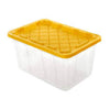 storage container with yellow lid and clear bottom