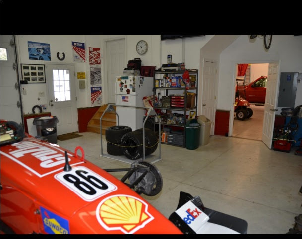 attic lift and formula one race car