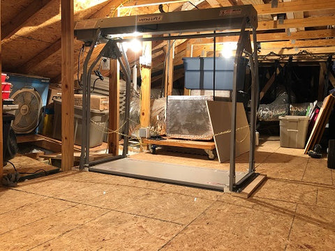 attic lift in garage attic