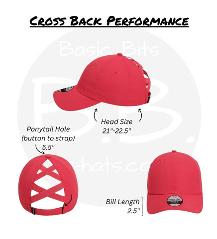 ponytail cap crossback size chart