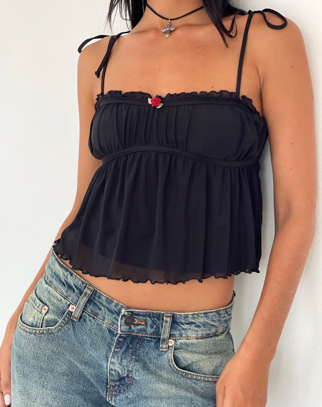 Black Cami Top  Brynn – motelrocks-com-eur