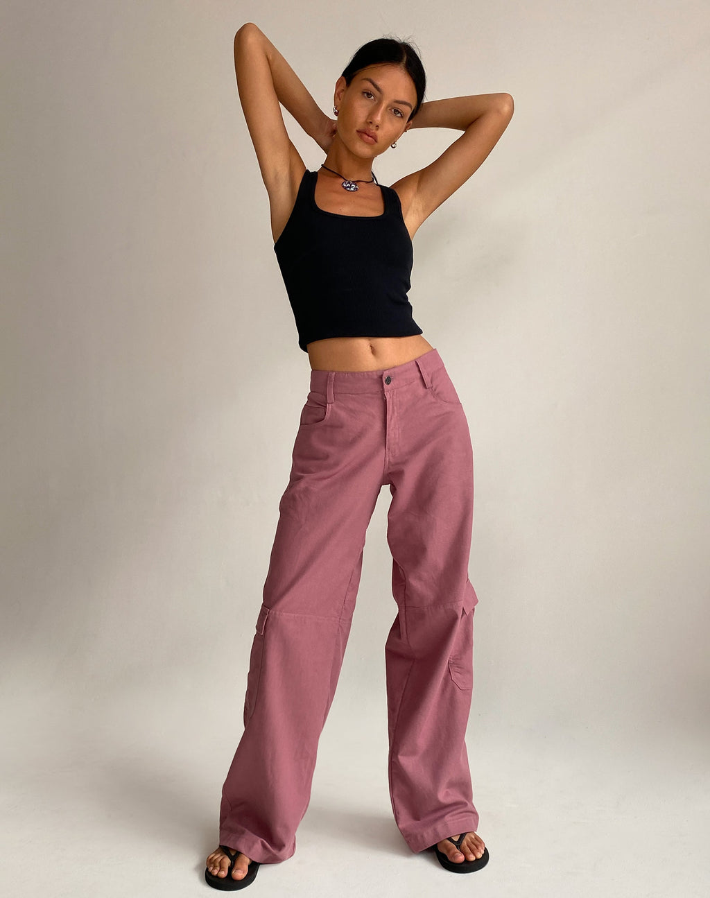 Cobalt Blue Wide Leg Parachute Cargo Trousers