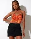 Lily Crop Top in Satin Rust