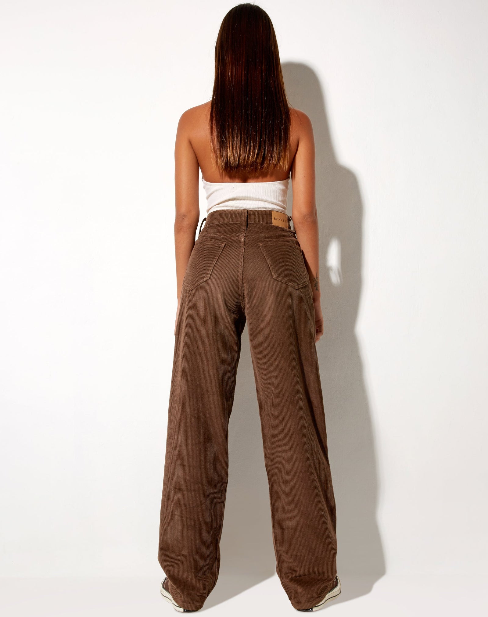 Dark Brown Corduroy 90's Wide Leg Jeans | Parallel – motelrocks-com-eur