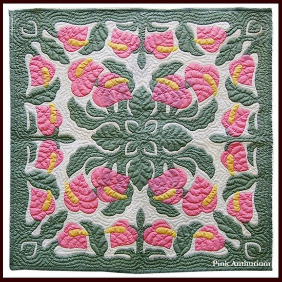 FamilyGater Quilt - Hawaiian Map Heart Ribbon Cancer Hibiscus