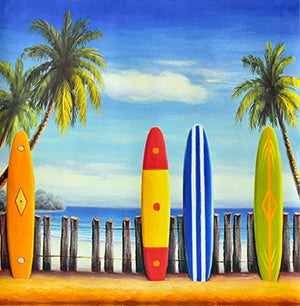 surfboard beach painting