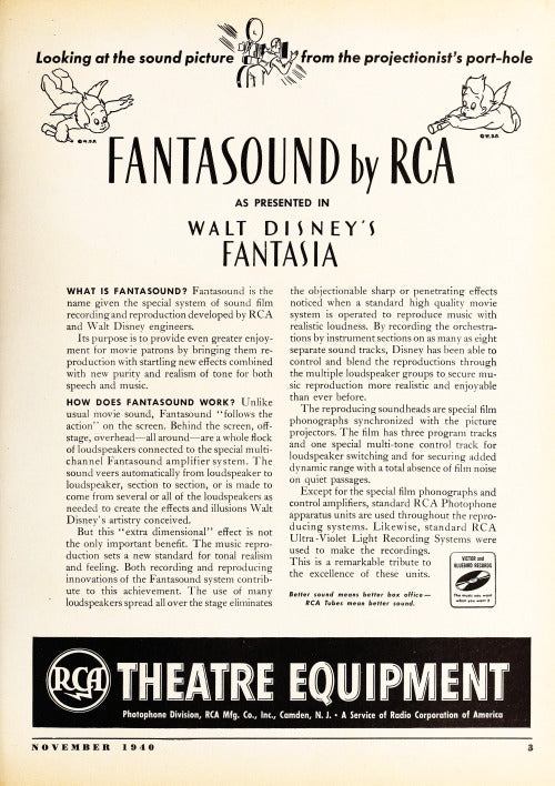 An article about Fantasound, November 1940