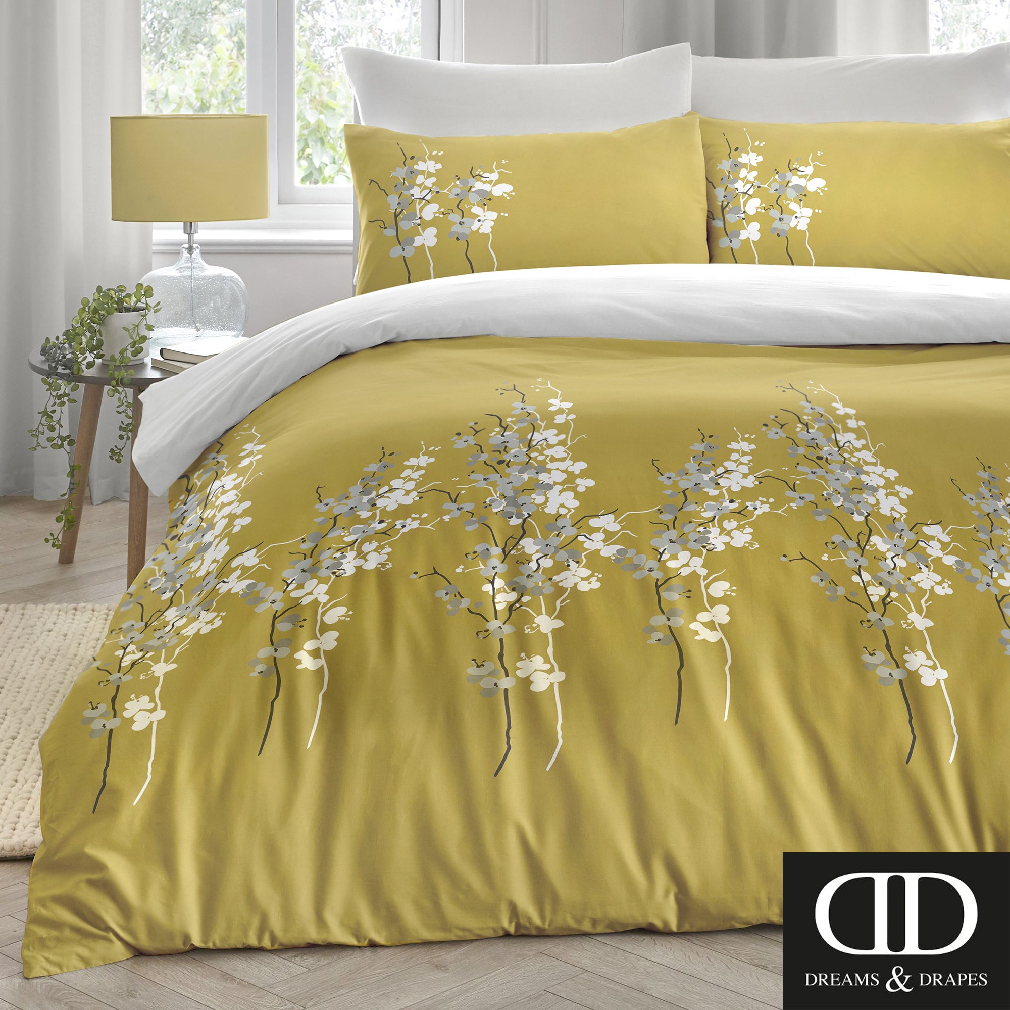 Oriental Flower Easy Care Bedding In Ochre By Dd Design