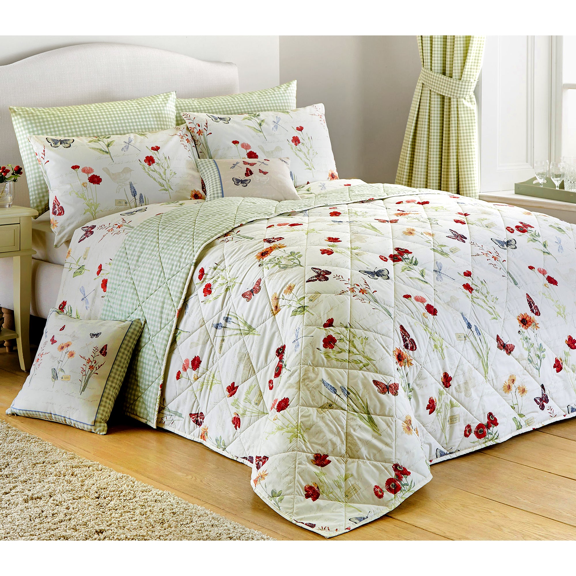 Country Journal Multicolour Easy Care Floral Bedding Curtains By Stylish Home