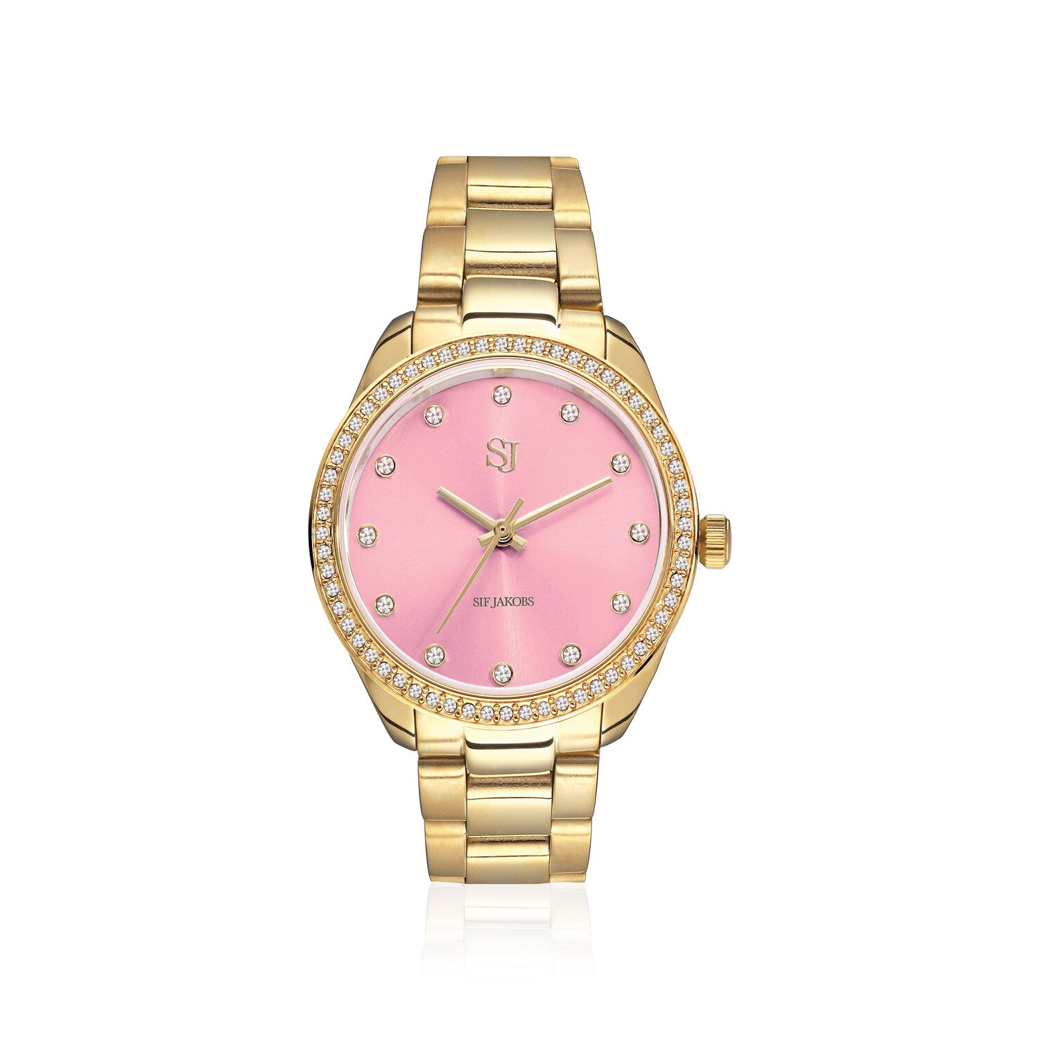 Stainless steel gold / Pink dial