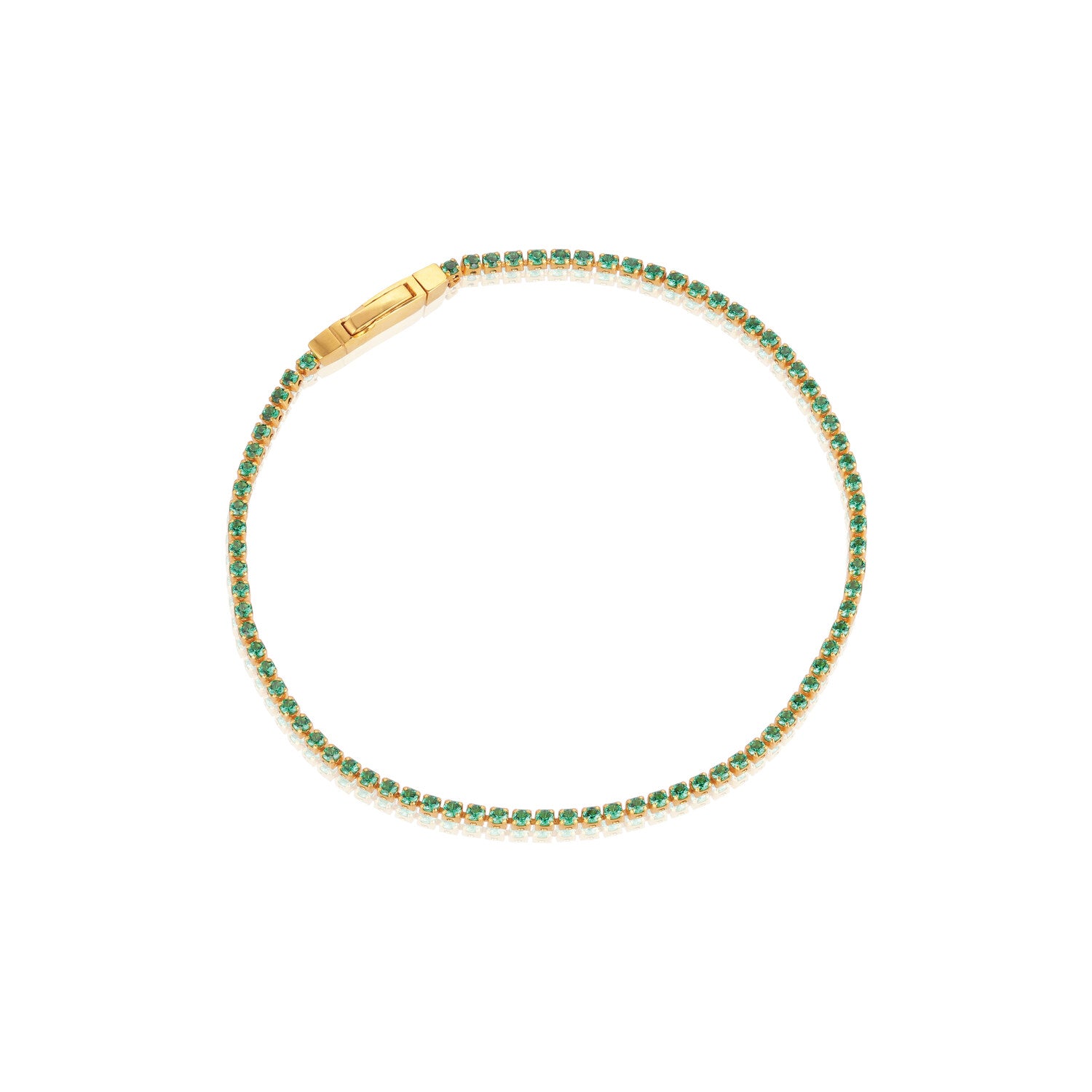 18K gold plated / Green / 18 cm