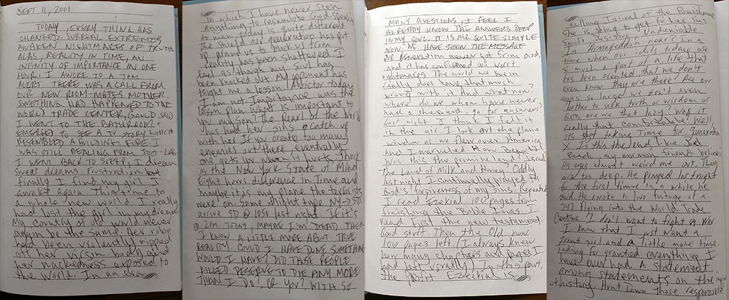 Andrew M. Cook's 9/11/01 Journal Entry