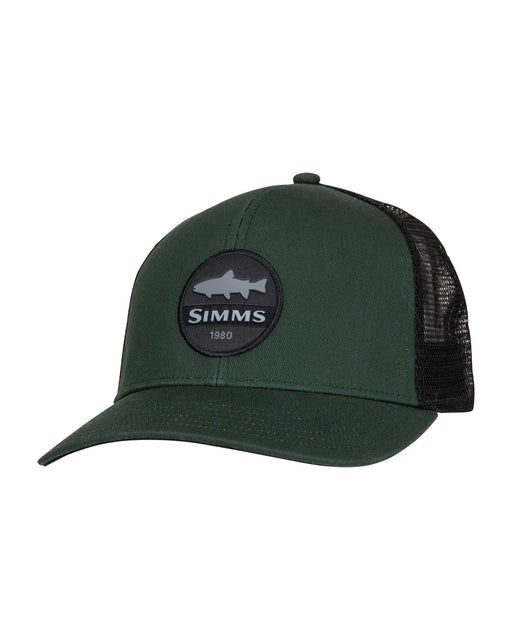 Simms Fishing Hat Cap Woodland Camo Flat Brim Mesh Trucker High