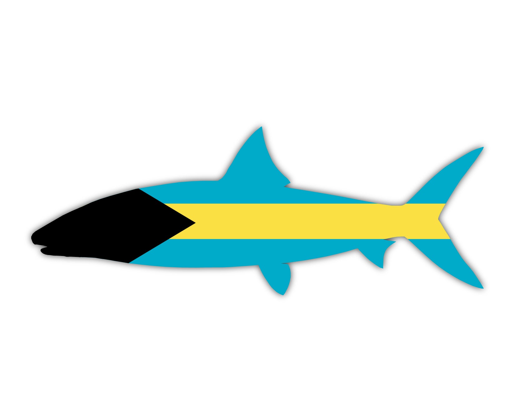 bahama flag bonefish sticker