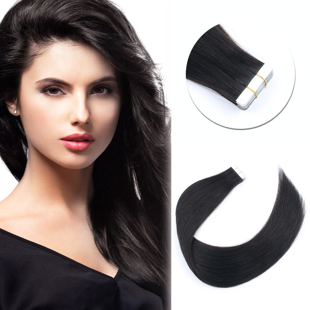 Off Black Tape In Hair Extensions| Sixstarhair Double Drawn Remy Human Hair  - SixStar Hair Extensions