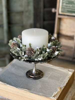 Snowy Mini Cone Candle Ring - The Gingered Farmhouse 