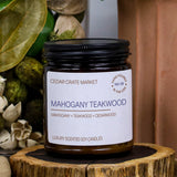Mahogany Teakwood Scented Amber Glass Jar Candle