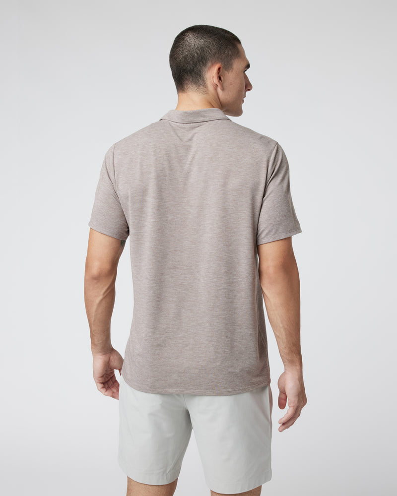 Knit Twill Polo | Fossil Heather