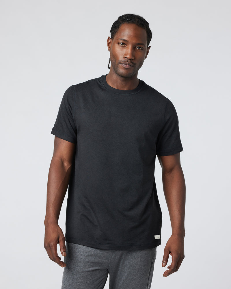 Short Sleeve Ponto Performance Tee, Black Heather