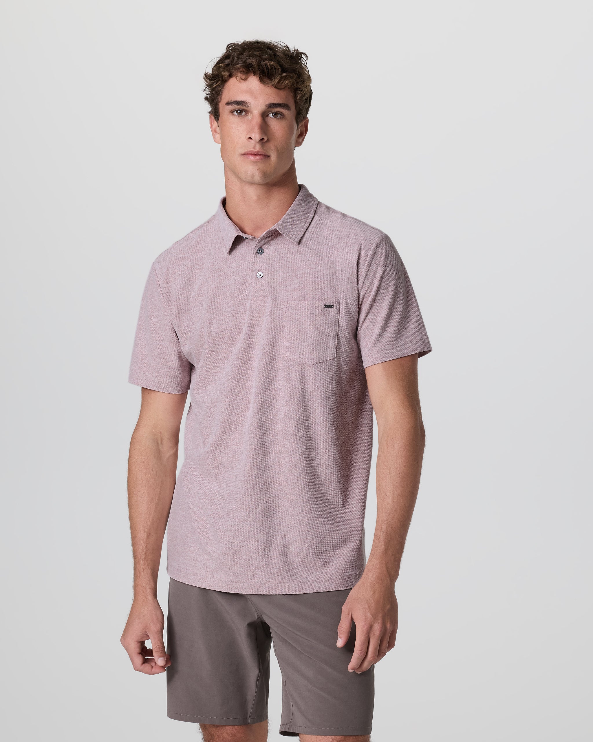Strato Tech Polo | Men's Navy Heather Polo | Vuori