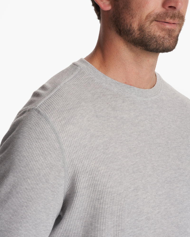 Waffle Crew | Men\'s Light Grey Thermal Shirt | Vuori