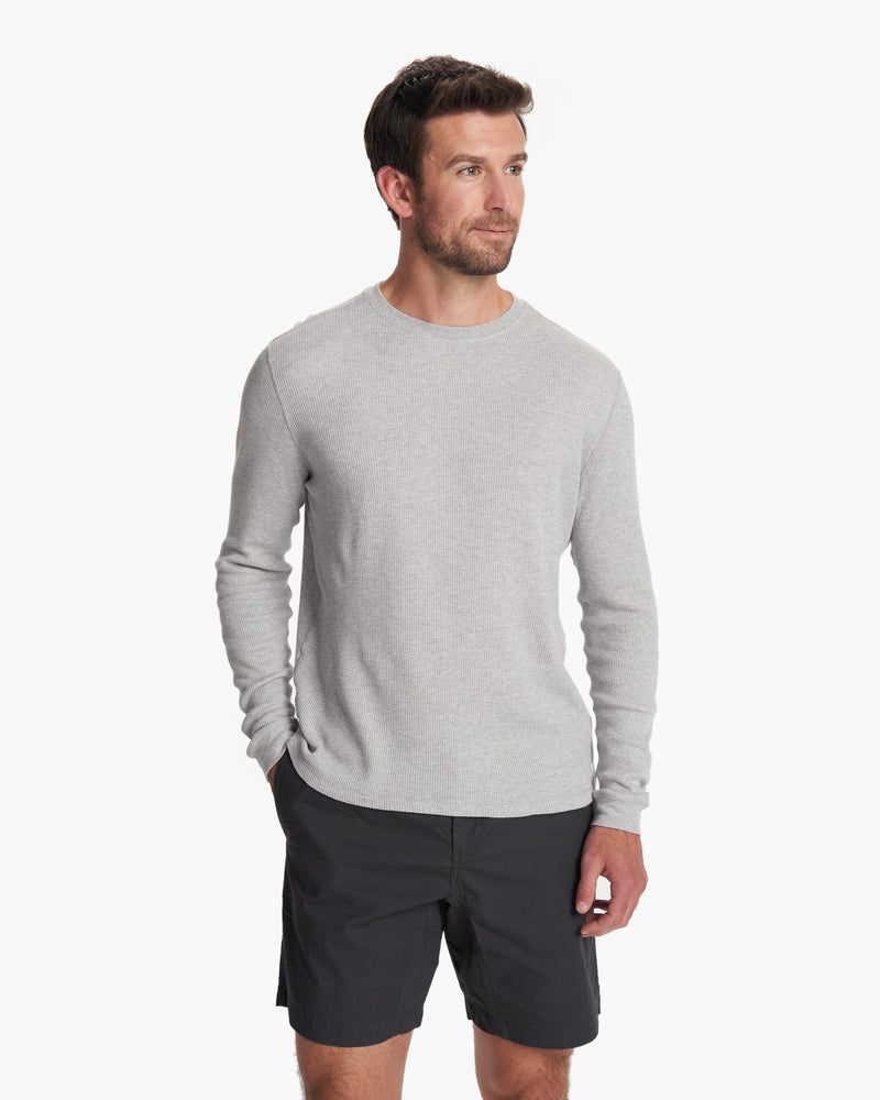 Waffle Crew | Men\'s Light Grey Thermal Shirt | Vuori