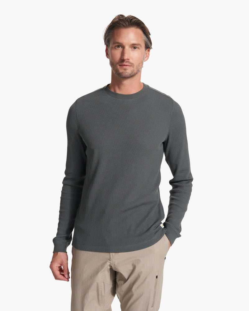 Waffle Crew | Men's Shale Thermal Shirt | Vuori