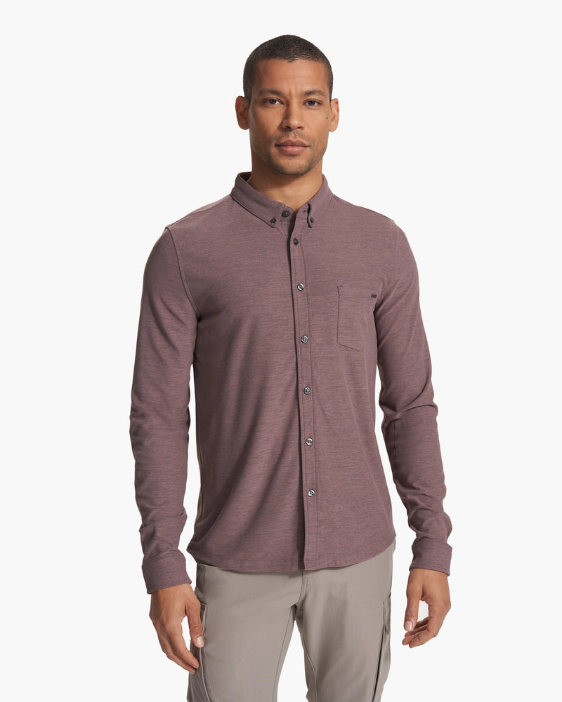 Long-Sleeve Ace Button-Down, Ink