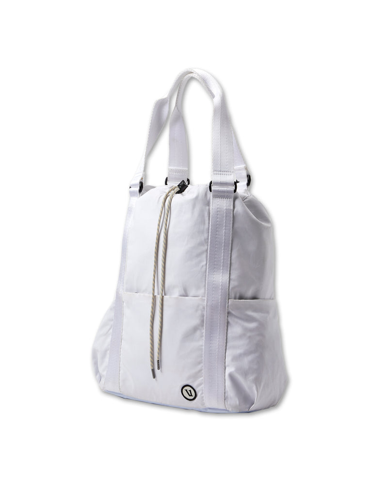 Gray Canvas Backpack Women Convertible Bag Work Tote Bag 