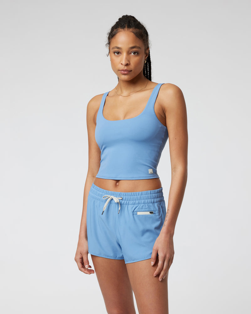 Vuori Women's Rib Crop Tank Pool Blue Size XS New w/tag $64