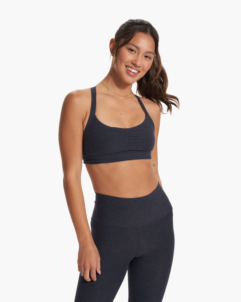 Navy Ruched Sports Bra & Reviews - Navy - Sustainable Yoga Tops