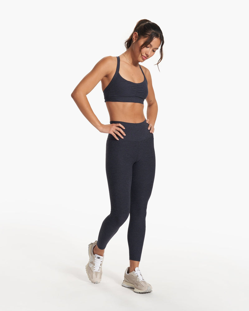 Elevation Ruched Bra, Midnight Heather Sports Bra