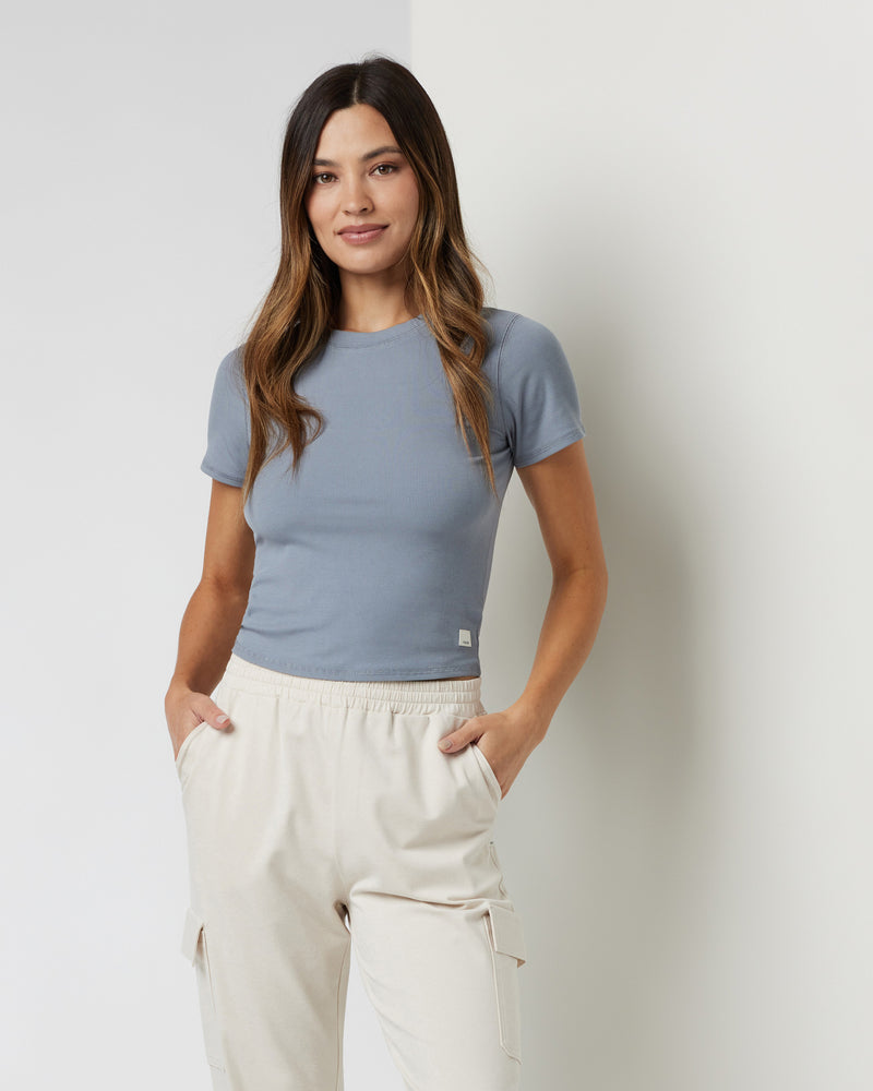 Pose Fitted Tee, Women's Mallorca Rib Top