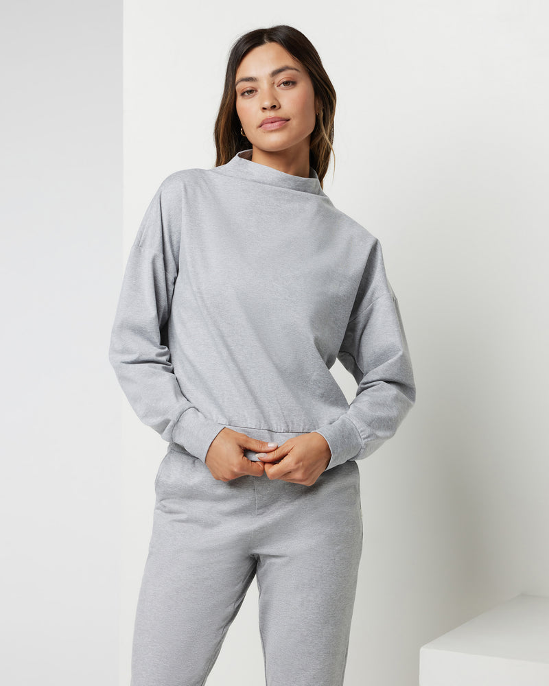 Granite Funnel Neck | Light Heather Grey