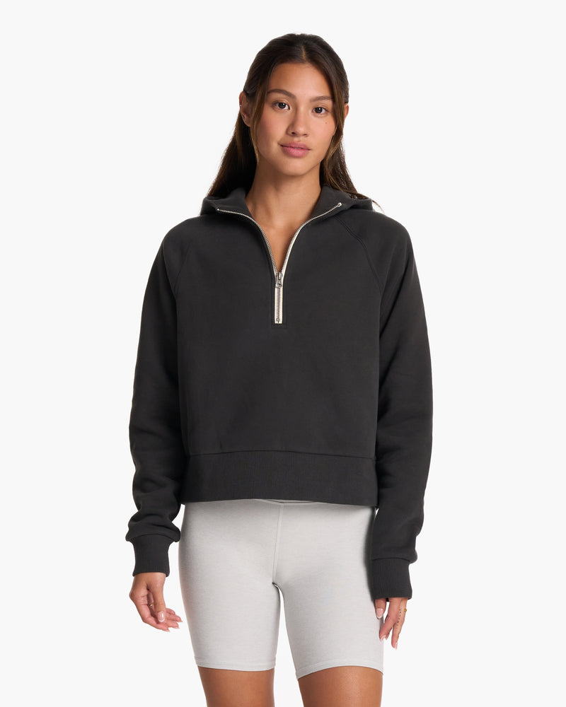 Restore Half Zip Hoodie, Women's Washed Black Hoodie