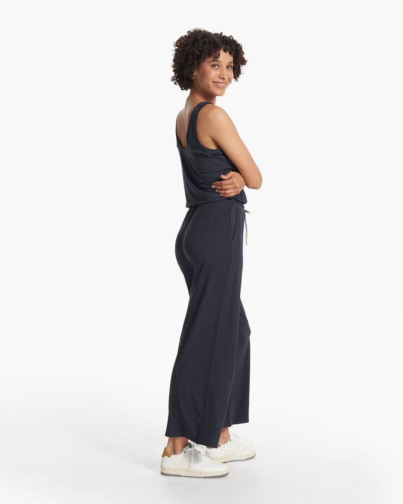 Falls Jumpsuit, Black Heather Wide Leg Jumpsuit